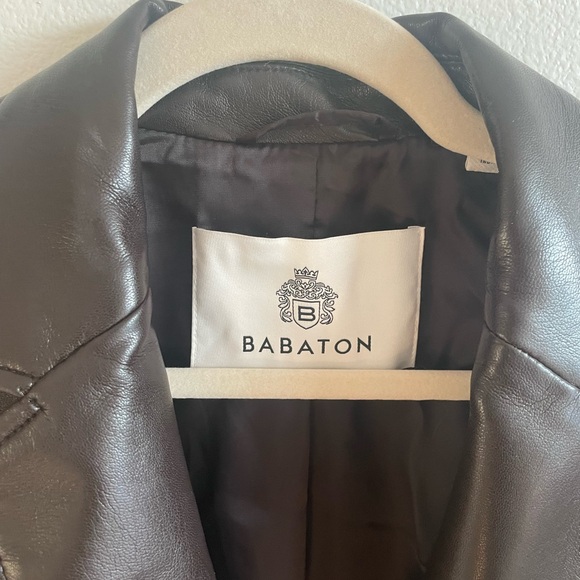 NWT Aritzia Babaton Estate Faux Leather Coat in Rich Mocha Brown Size XS - Picture 8 of 9